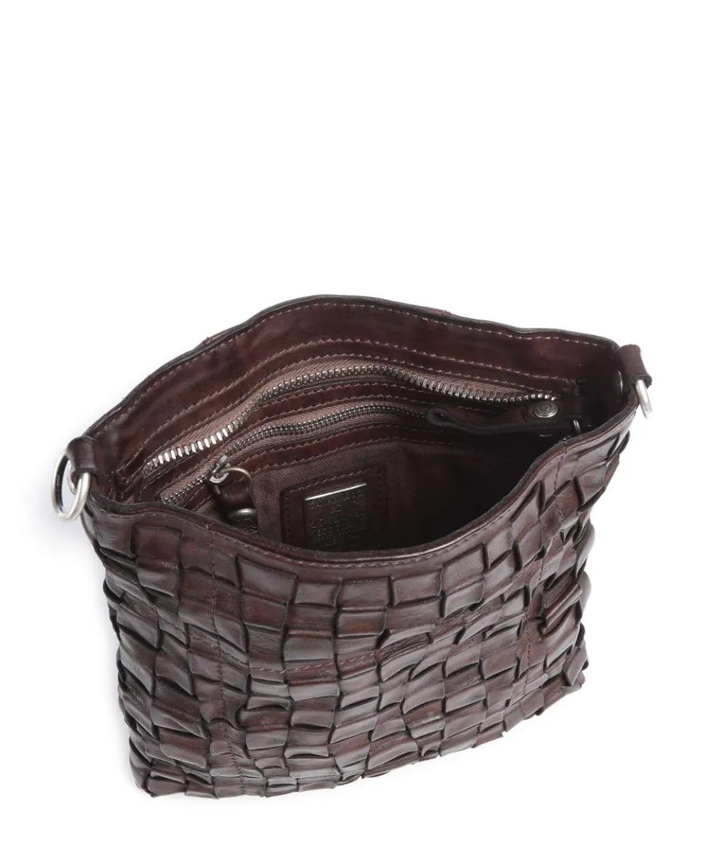 Umhängetasche fein genarbtes Rindsleder dunkelbraun