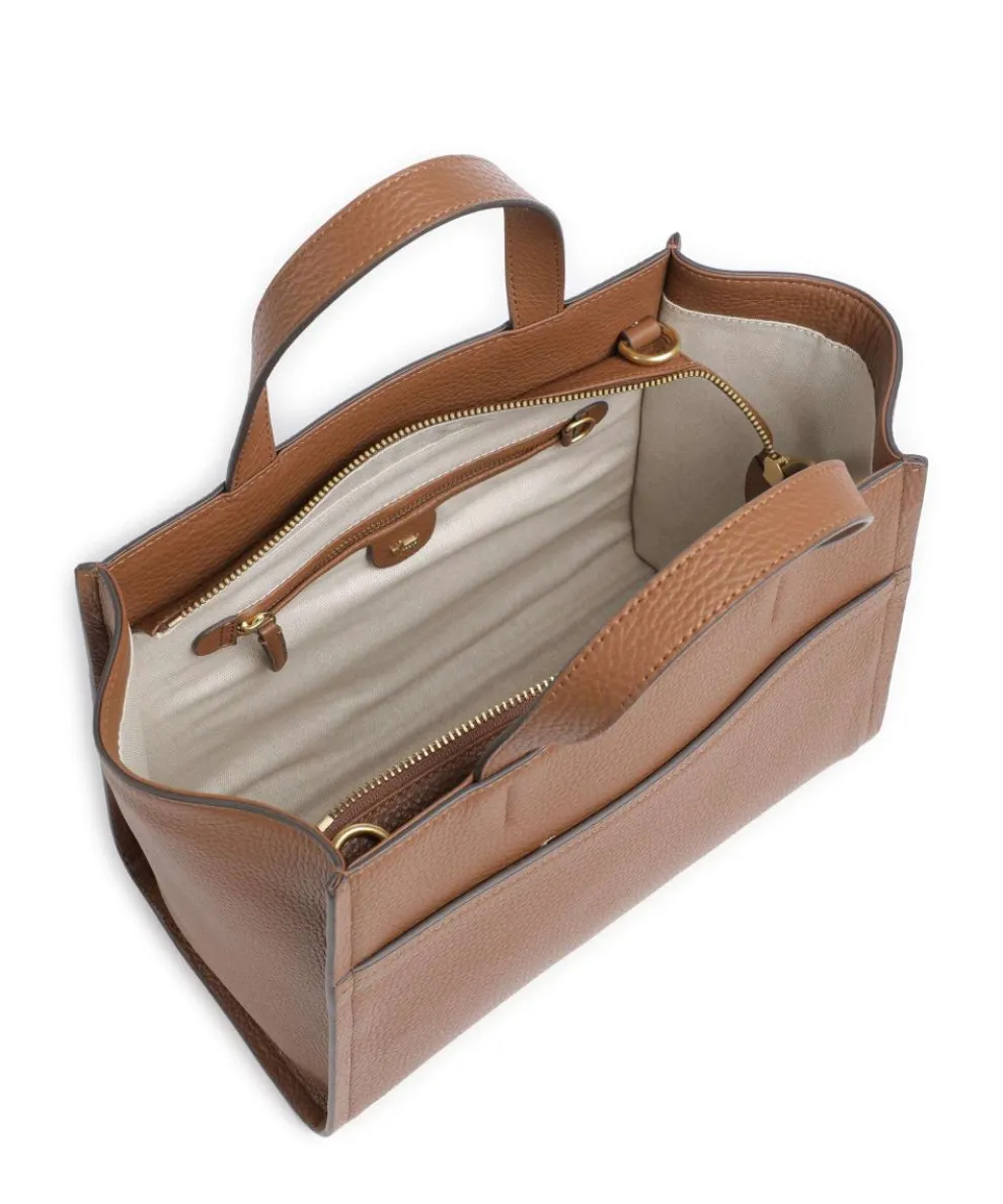 Oak Street Handtasche genarbtes Rindsleder braun