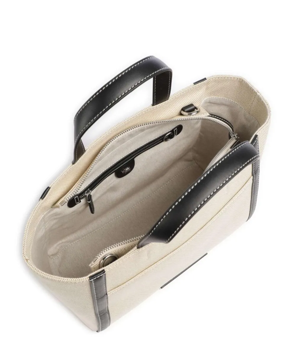 Oak Street Handtasche Canvas beige/schwarz