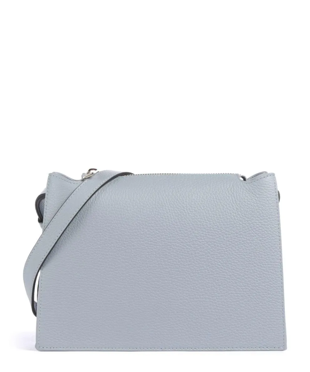 Nuvola S Umhängetasche genarbtes Leder hellblau