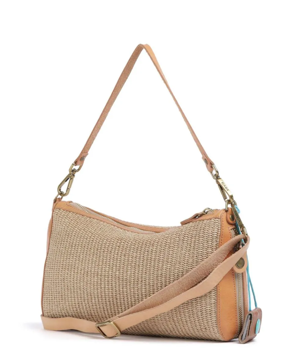 Oceania Pepita Schultertasche Kalbsleder beige