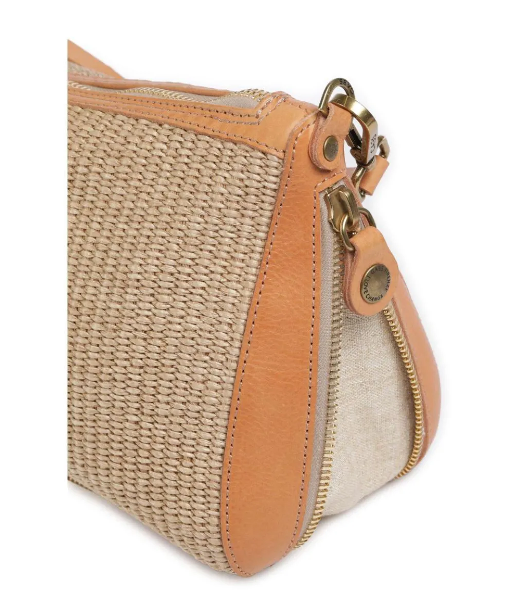 Oceania Pepita Schultertasche Kalbsleder beige