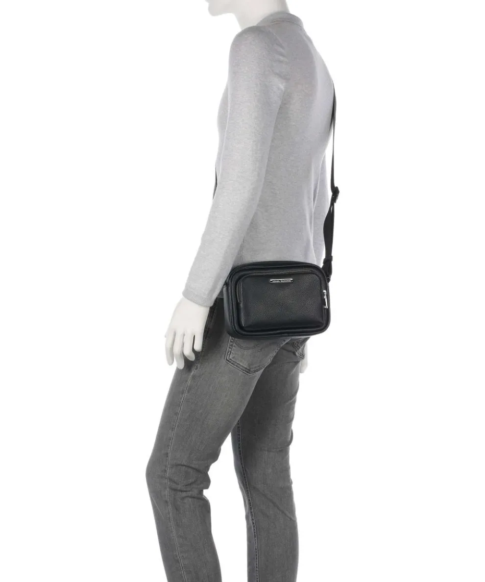 Okinawa Umhängetasche Lederimitat schwarz