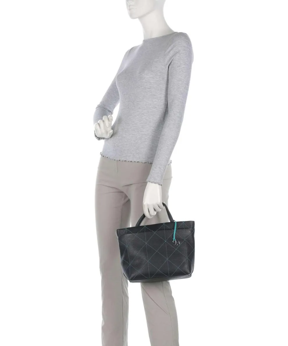 Pienza Handtasche genarbtes Leder schwarz