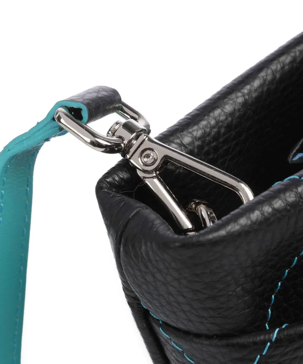 Pienza Handtasche genarbtes Leder schwarz