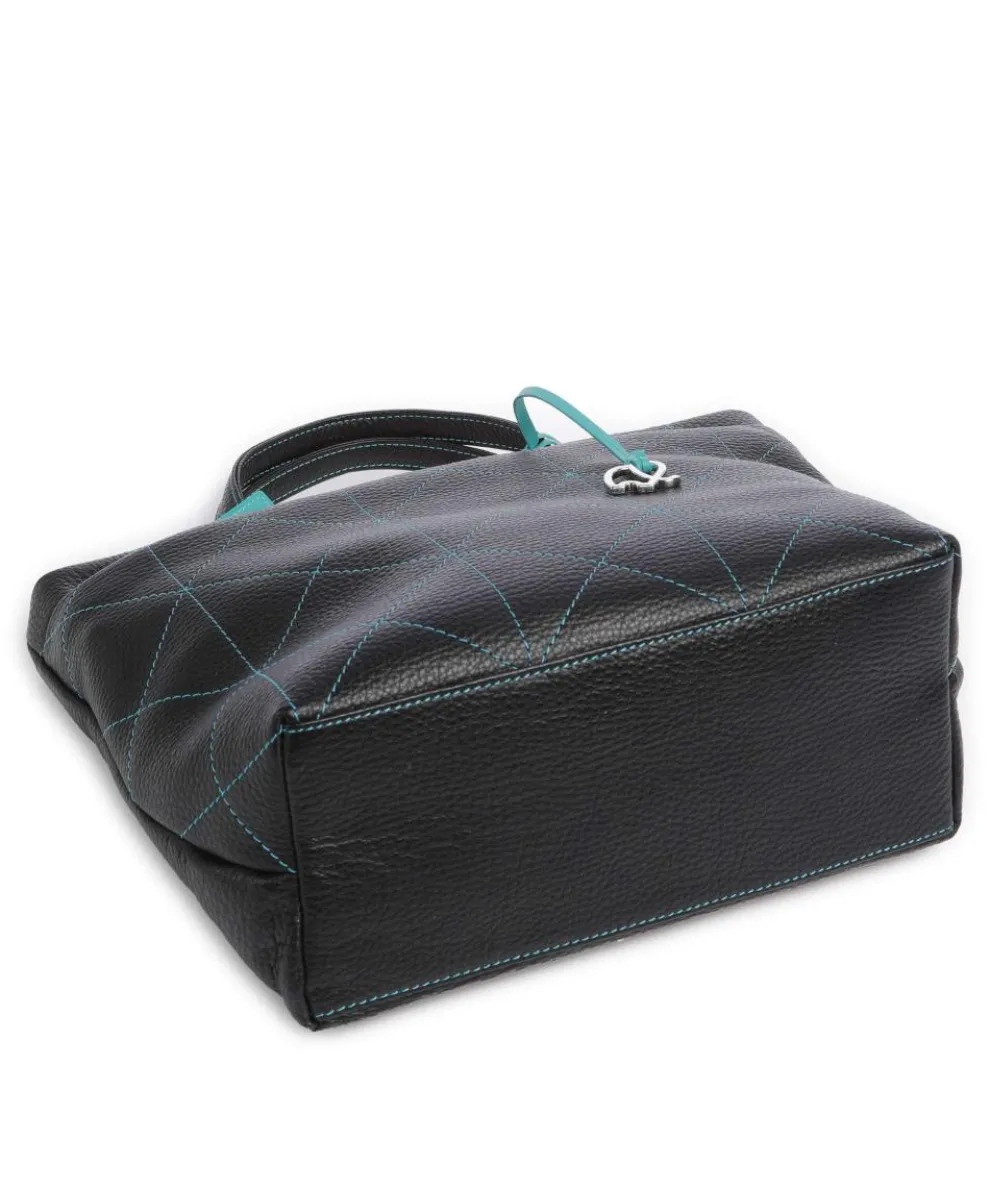 Pienza Handtasche genarbtes Leder schwarz