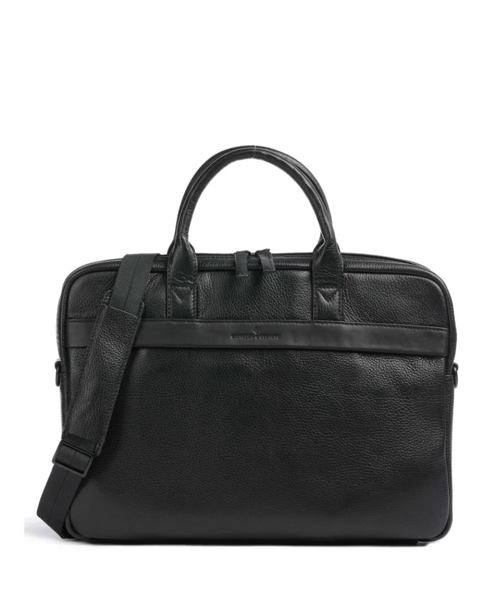 Onyx Chris RFID Aktentasche 15″ genarbtes Leder schwarz