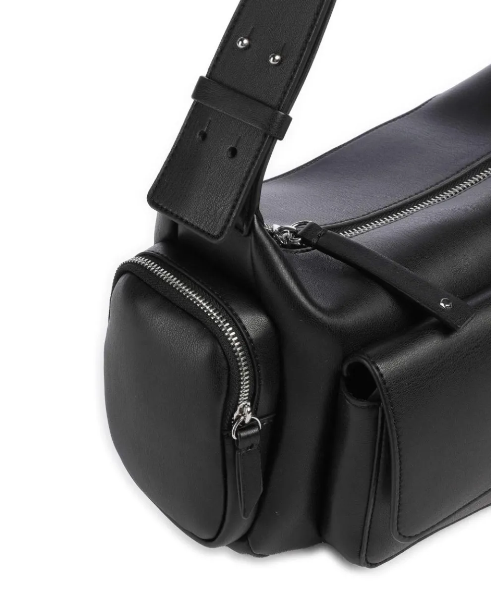 Rachel M Schultertasche Lederimitat schwarz