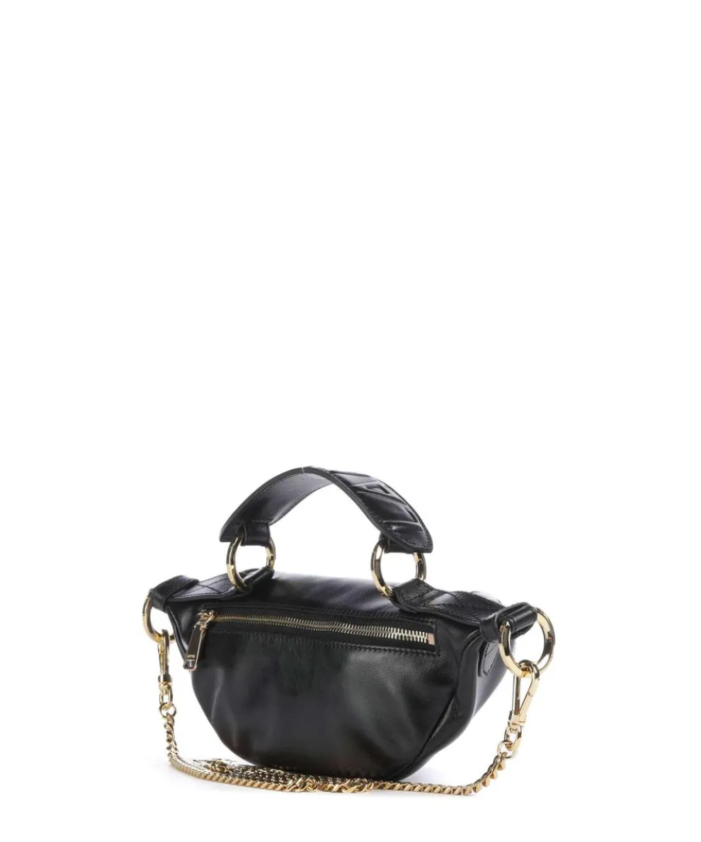 Origami Mini Umhängetasche fein genarbtes Rindsleder schwarz