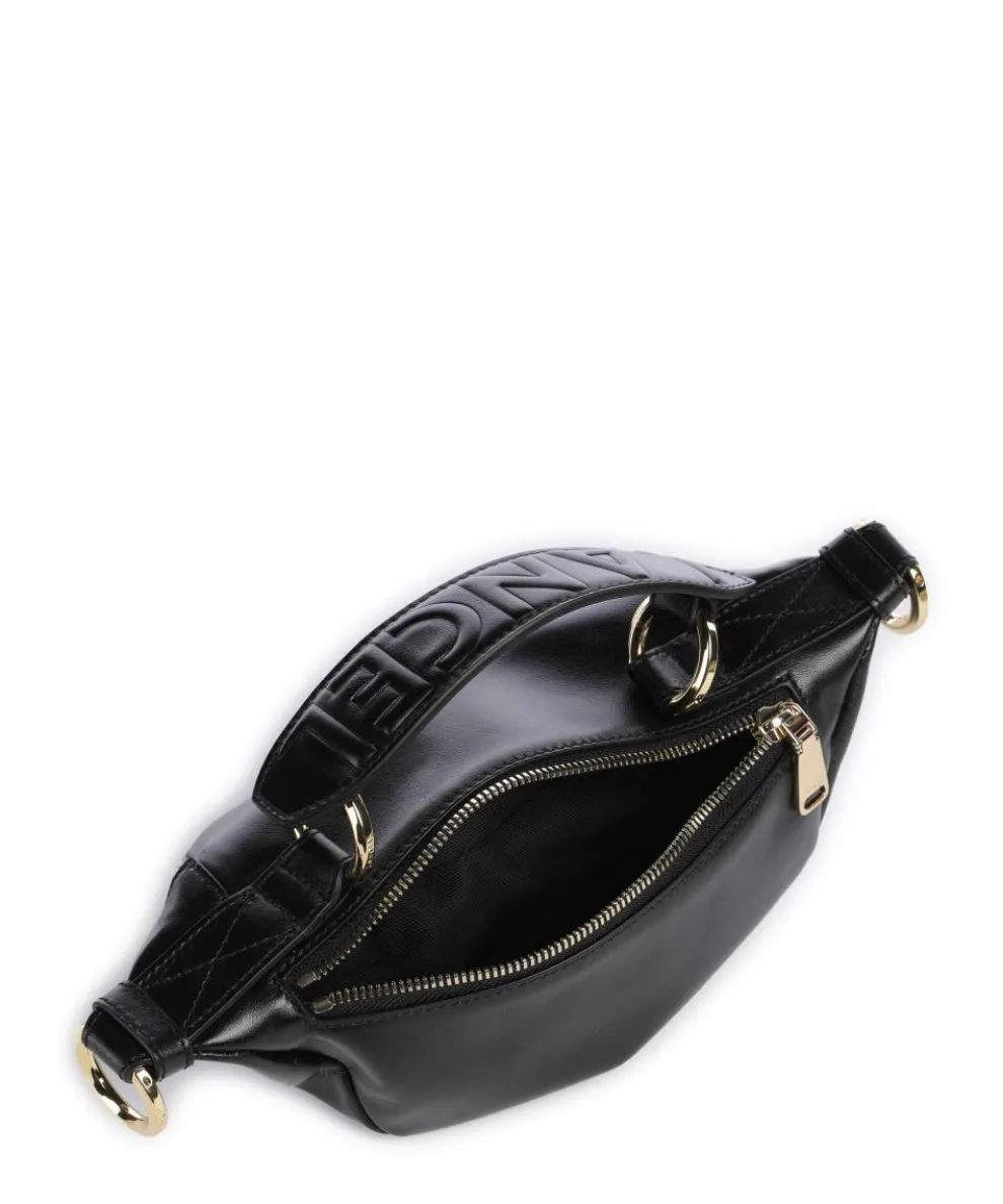 Origami Mini Umhängetasche fein genarbtes Rindsleder schwarz