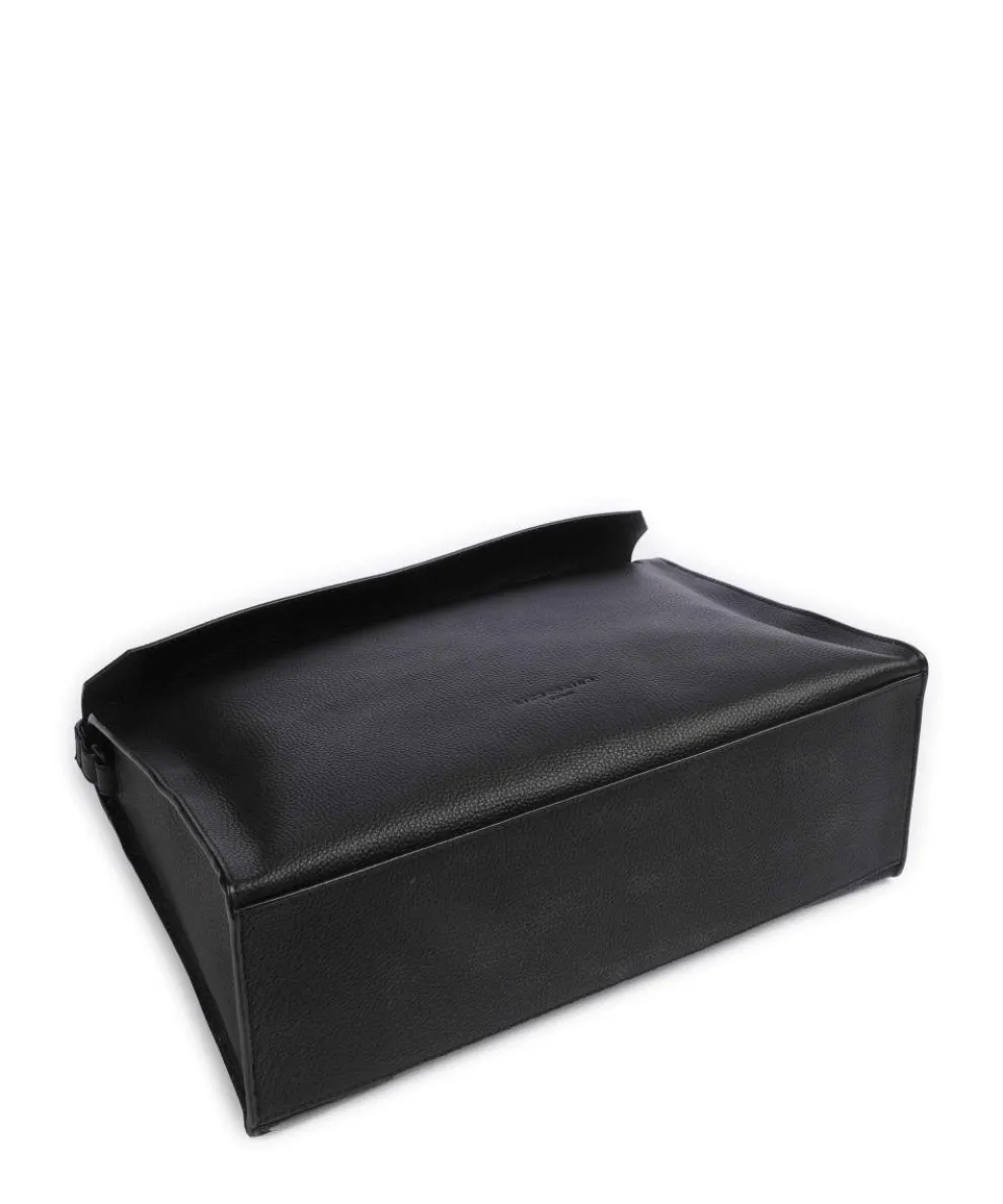 Lora Small Pebble M Schultertasche genarbtes Rindsleder schwarz