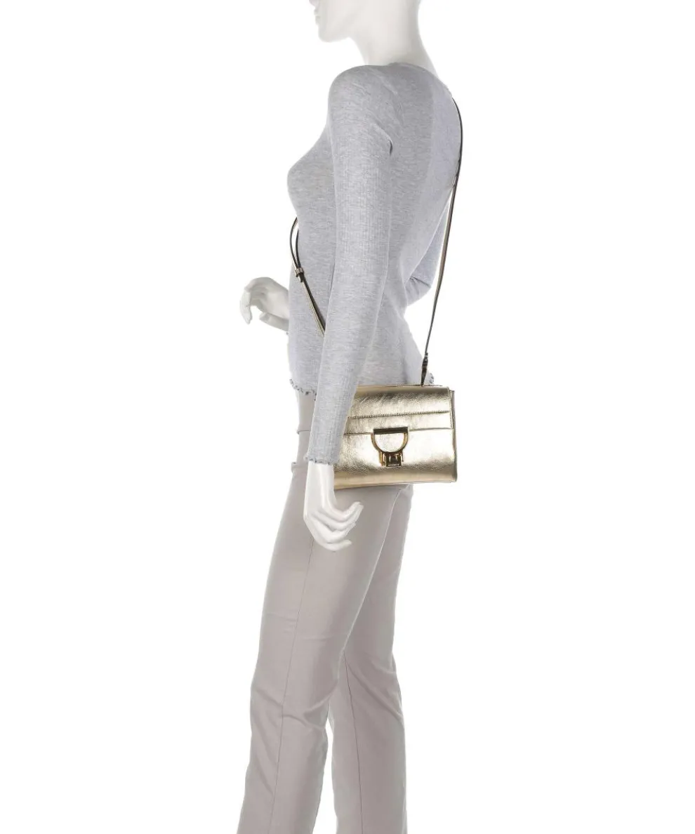 Arlettis Umhängetasche genarbtes Leder gold