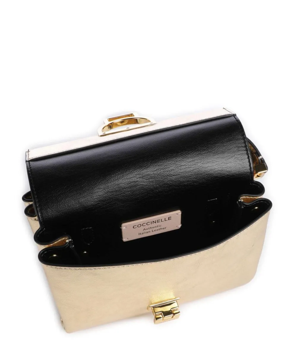 Arlettis Umhängetasche genarbtes Leder gold