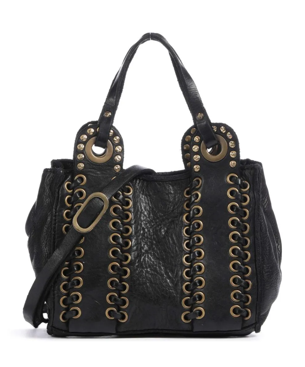 Umhängetasche genarbtes Rindsleder schwarz