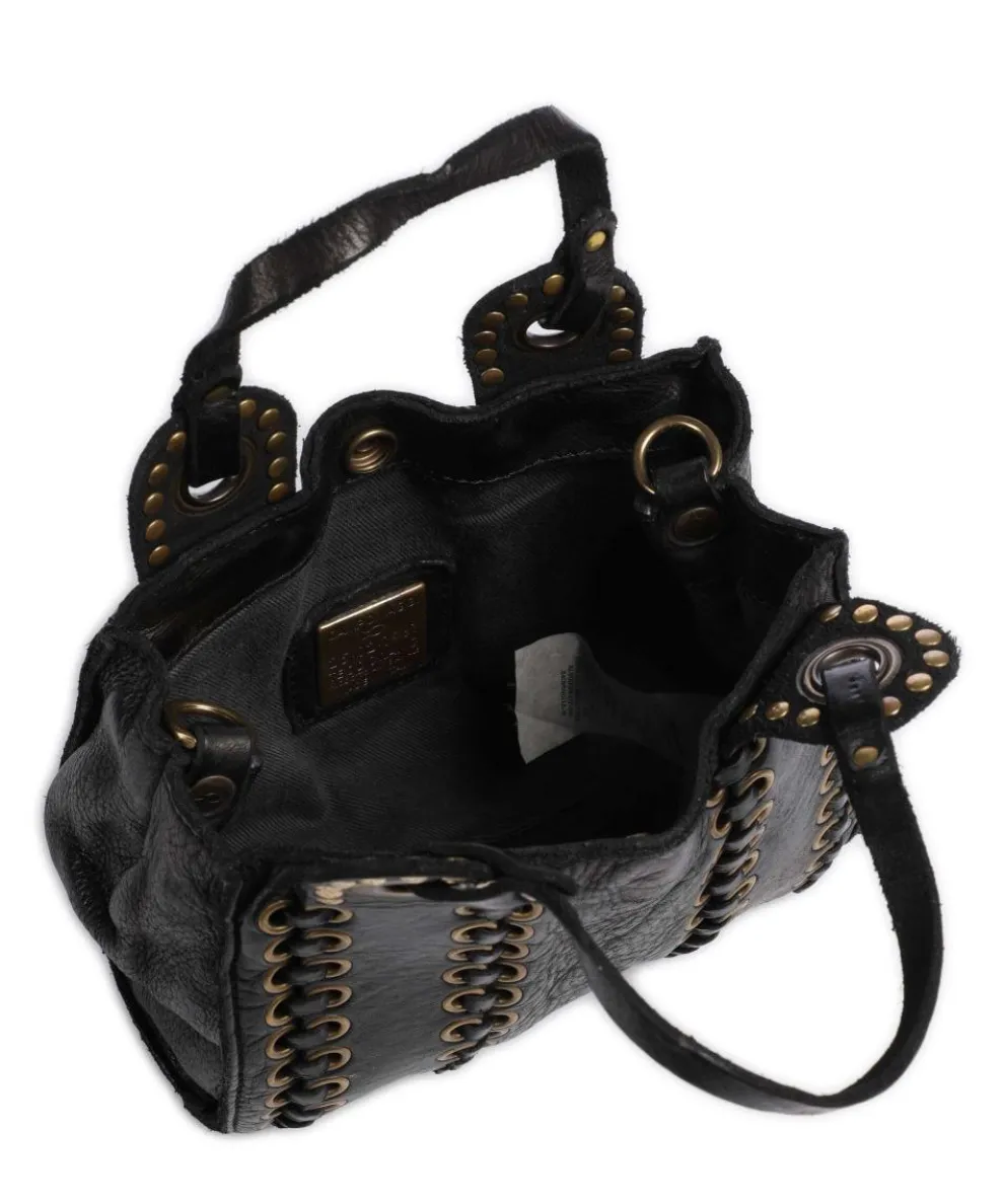 Umhängetasche genarbtes Rindsleder schwarz