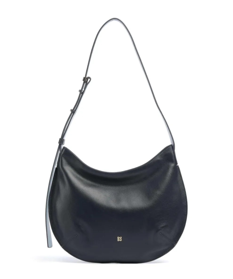 Hispani Beuteltasche fein genarbtes Leder navy