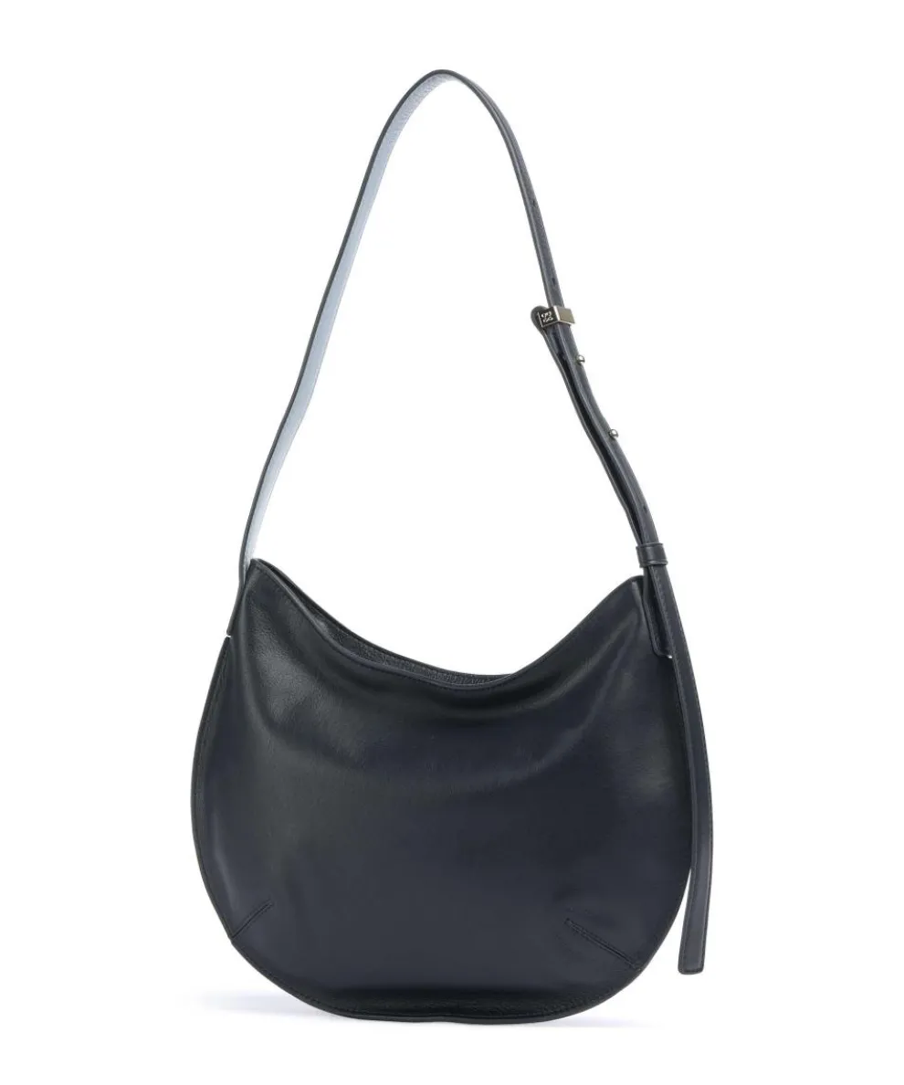 Hispani Beuteltasche fein genarbtes Leder navy