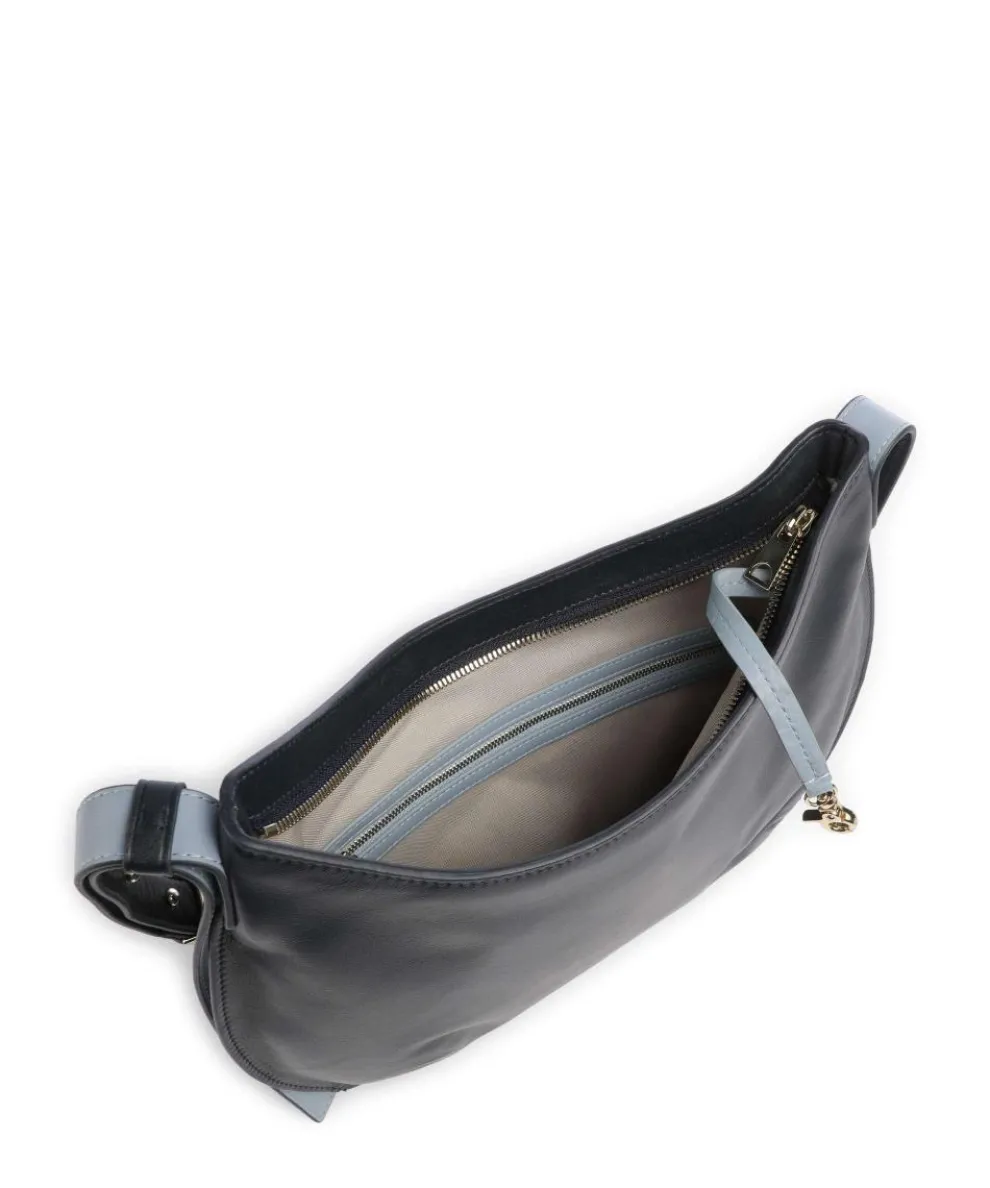 Hispani Beuteltasche fein genarbtes Leder navy