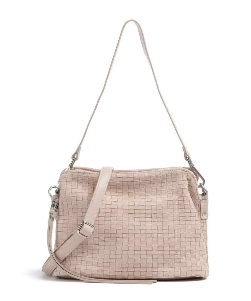 Weave Harmony Schultertasche aufgerautes Leder nude