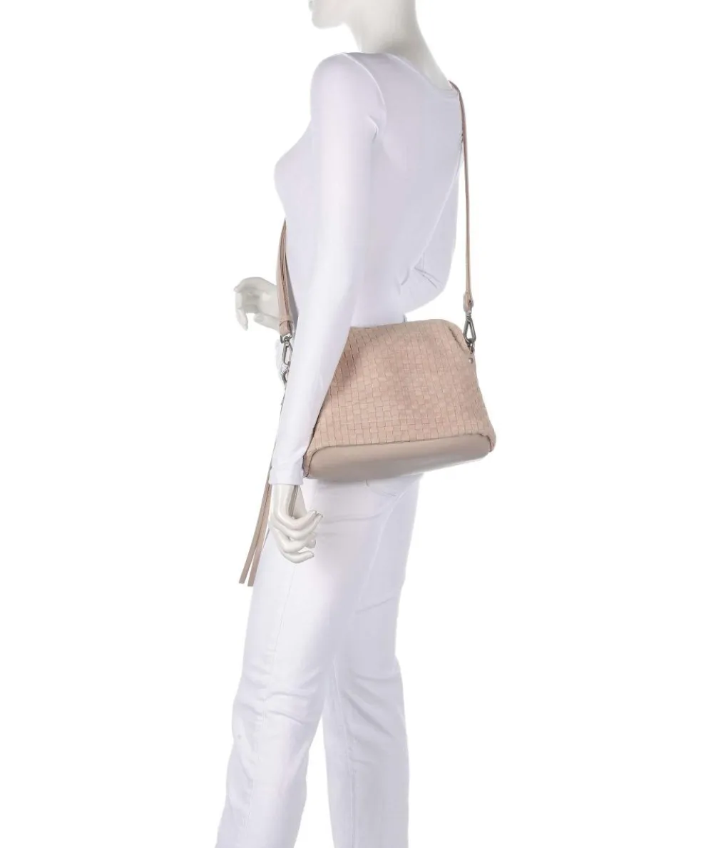 Weave Harmony Schultertasche aufgerautes Leder nude