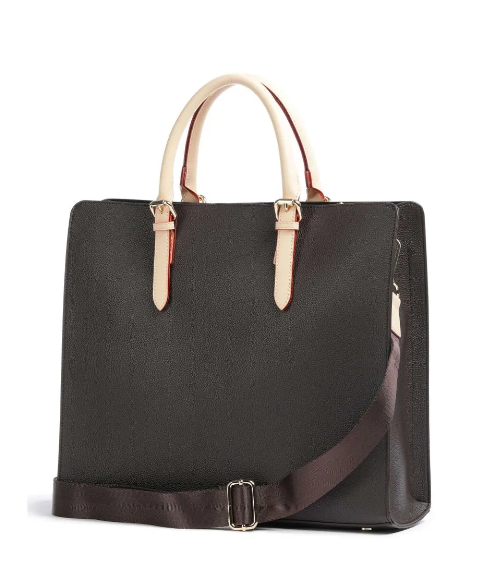 Ella Handtasche Lederimitat dunkelbraun