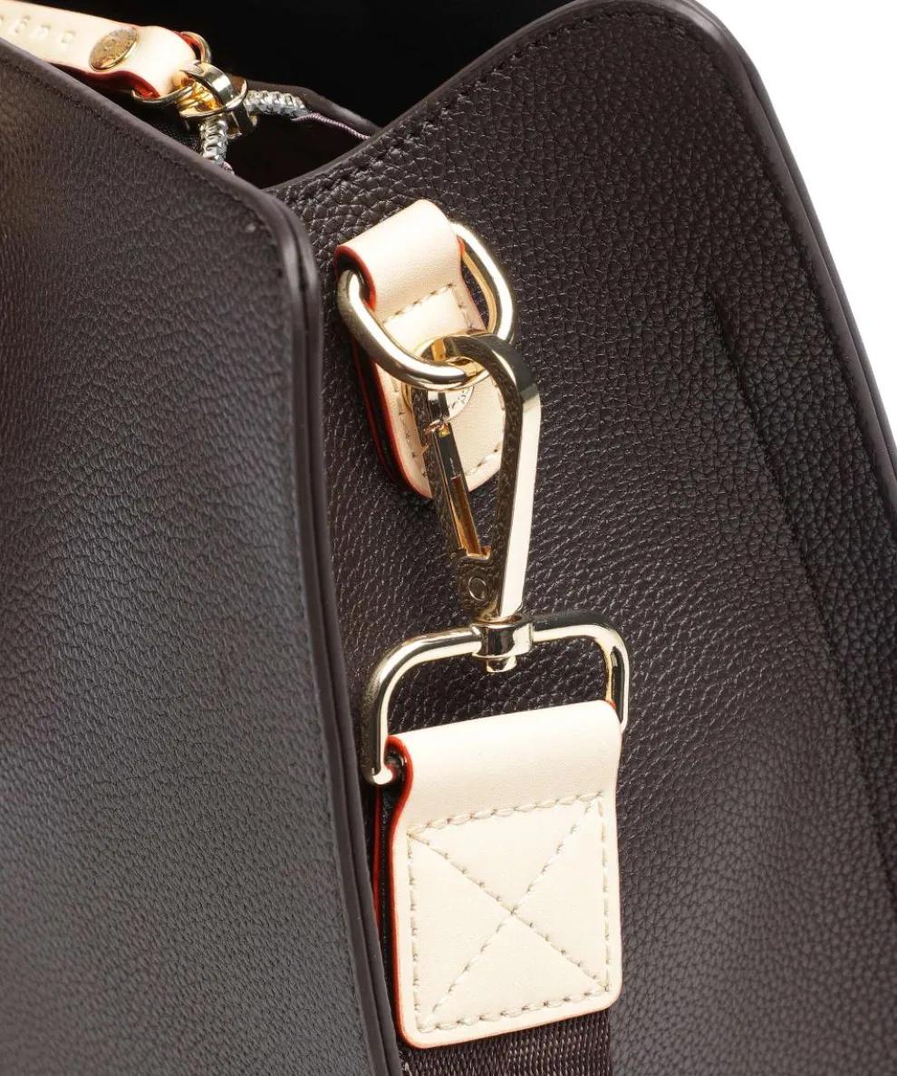 Ella Handtasche Lederimitat dunkelbraun