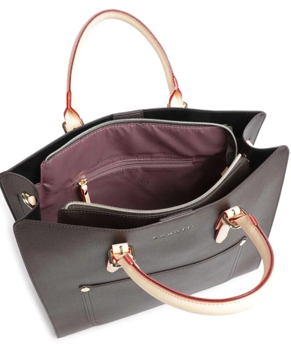 Ella Handtasche Lederimitat dunkelbraun