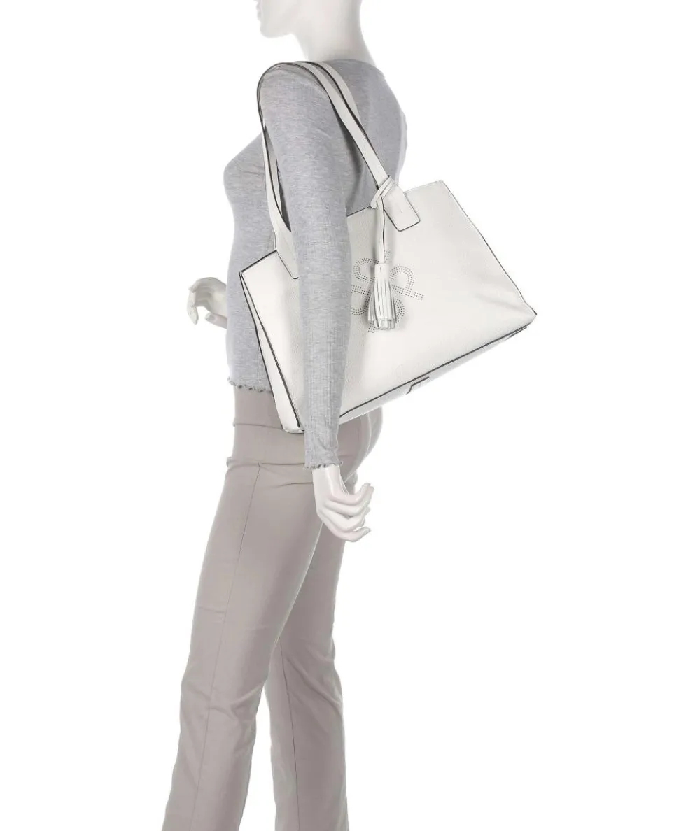 Peephole Shopper genarbtes Rindsleder weiß