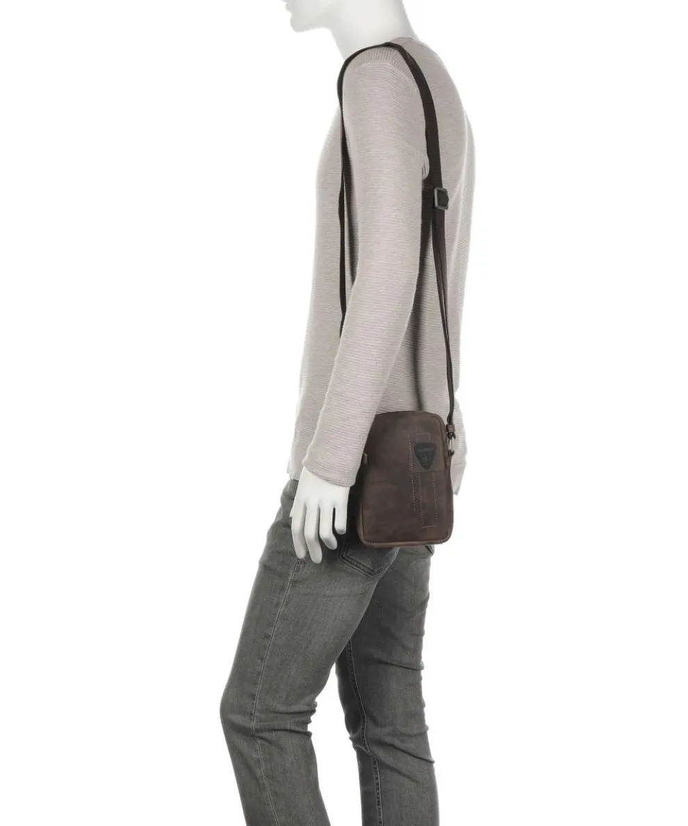 Richmond Umhängetasche fein genarbtes Rindsleder dunkelbraun