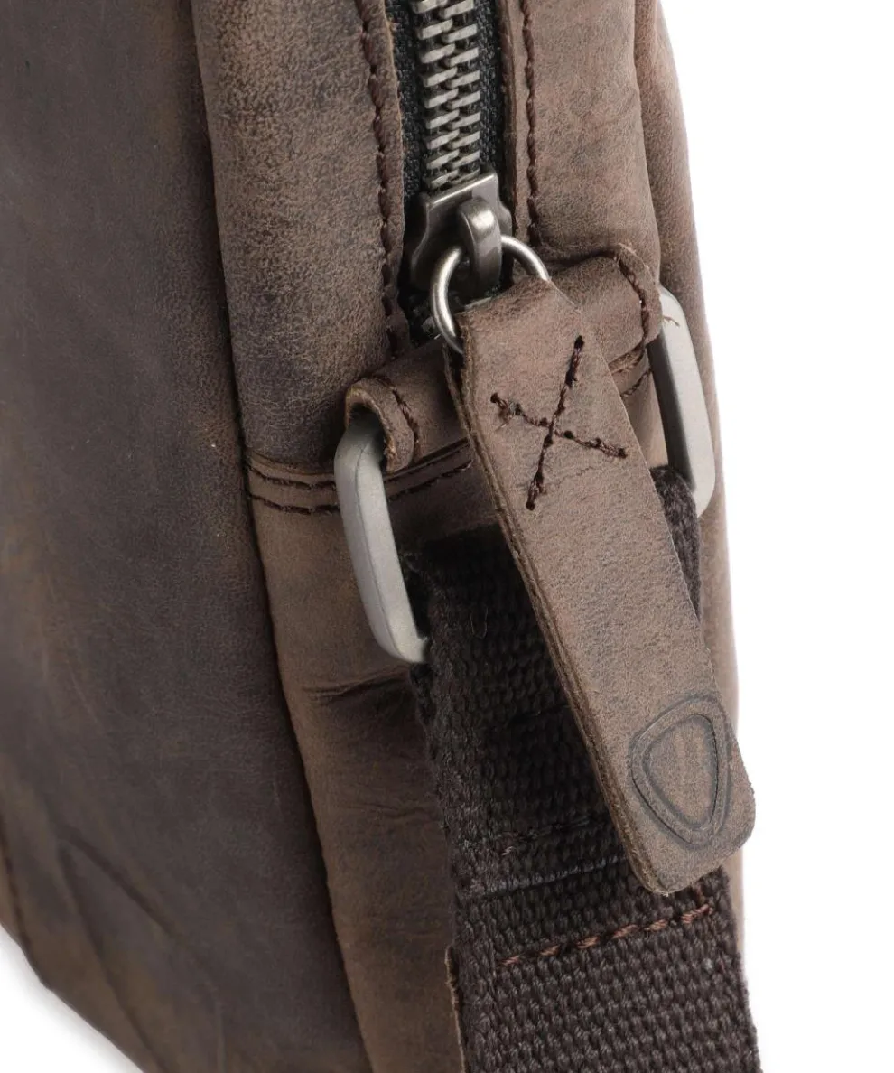 Richmond Umhängetasche fein genarbtes Rindsleder dunkelbraun