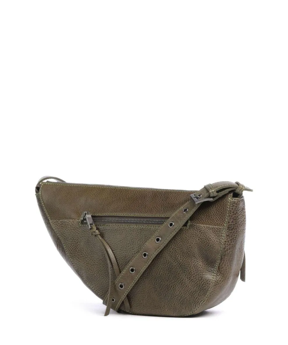 My old Friend Schultertasche genarbtes Leder olivgrün