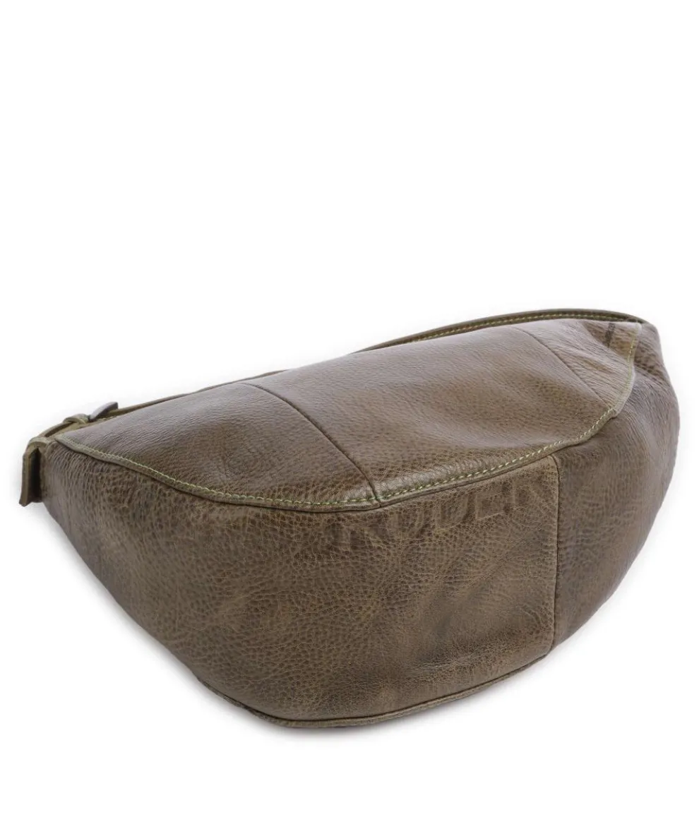 My old Friend Schultertasche genarbtes Leder olivgrün