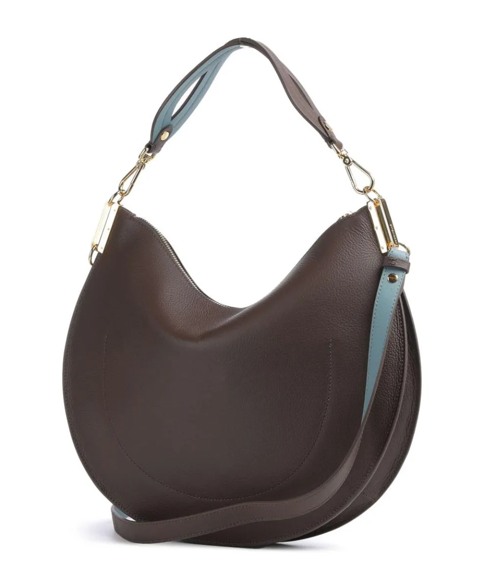 Sunup Beuteltasche genarbtes Rindsleder dunkelbraun