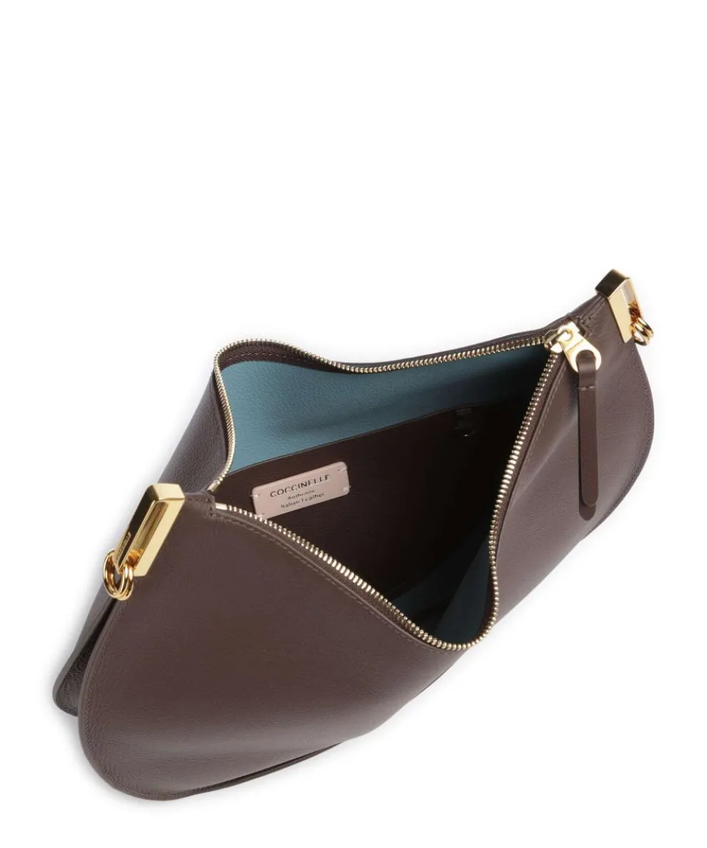 Sunup Beuteltasche genarbtes Rindsleder dunkelbraun