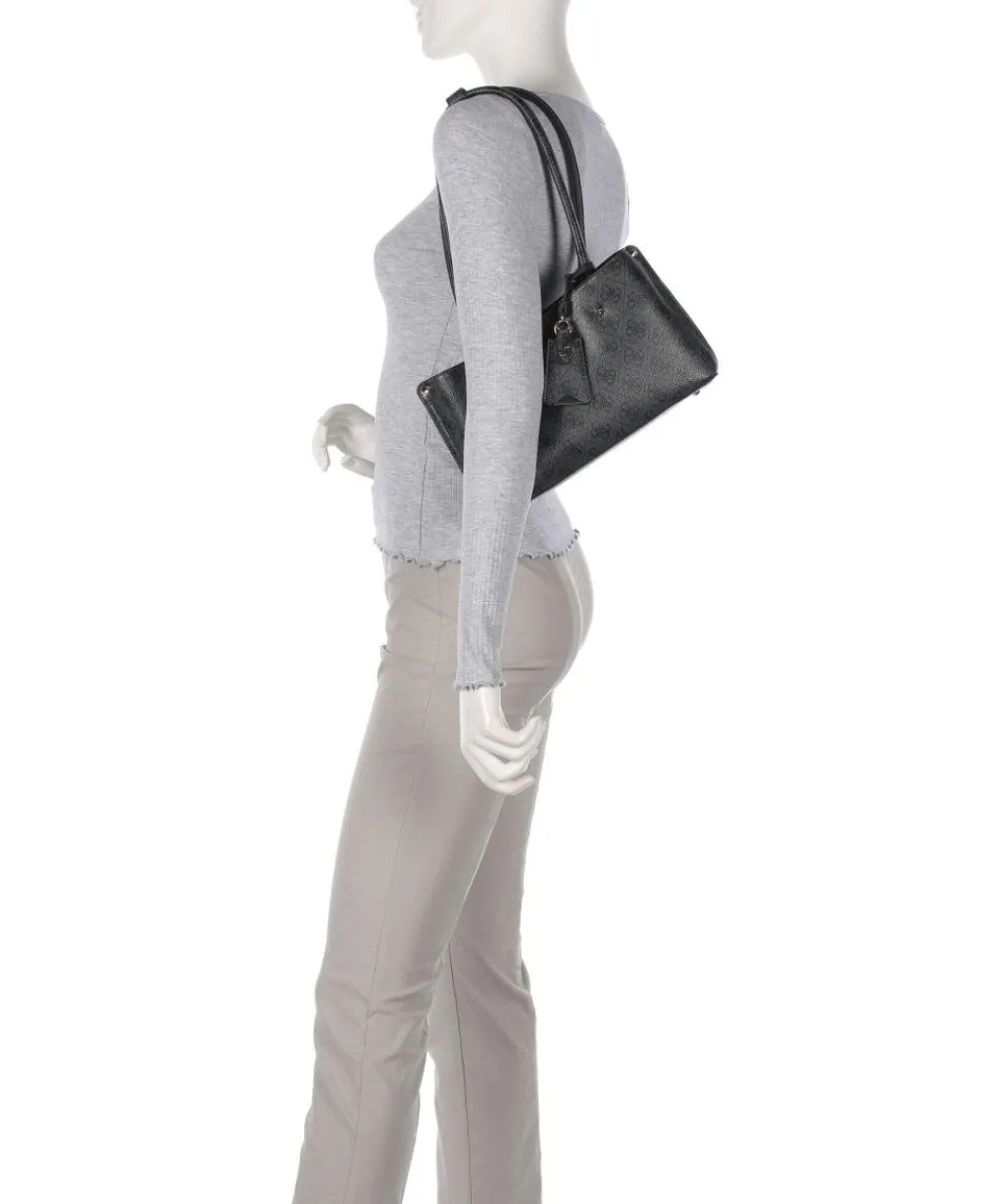 Meridian 4G Logo Schultertasche Lederimitat anthrazit