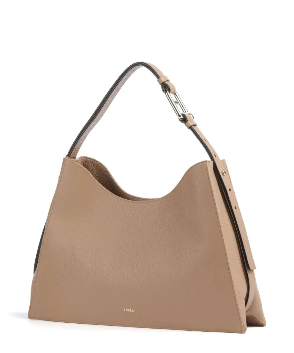 Nuvola L Beuteltasche genarbtes Rindsleder hellbraun