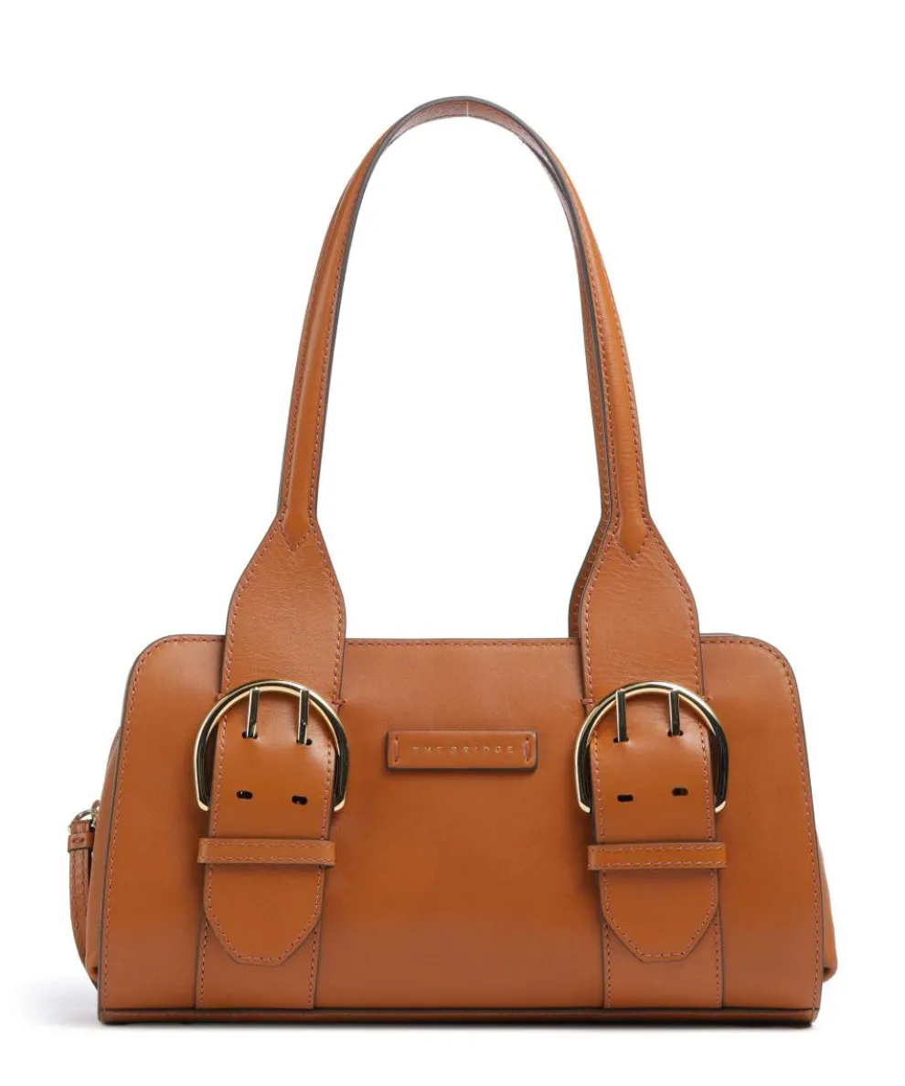 Elena Schultertasche fein genarbtes Rindsleder cognac
