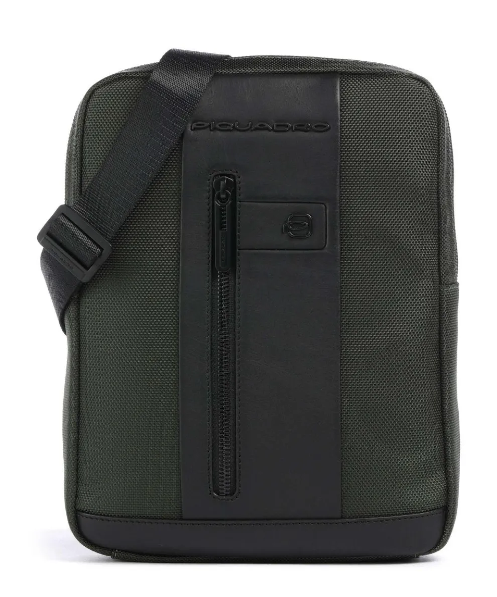 Brief 2 Umhängetasche recyceltes Nylon dunkelgrün