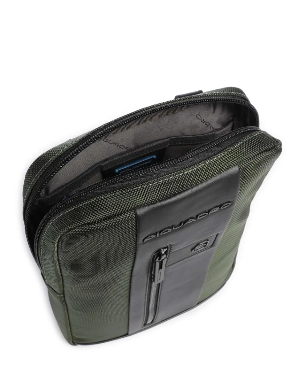 Brief 2 Umhängetasche recyceltes Nylon dunkelgrün