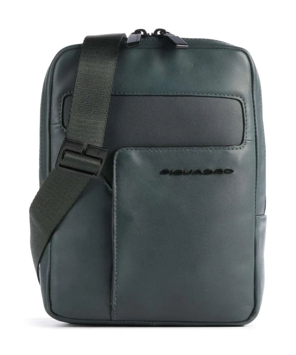 P16 Umhängetasche 10″ fein genarbtes Leder dunkelgrün