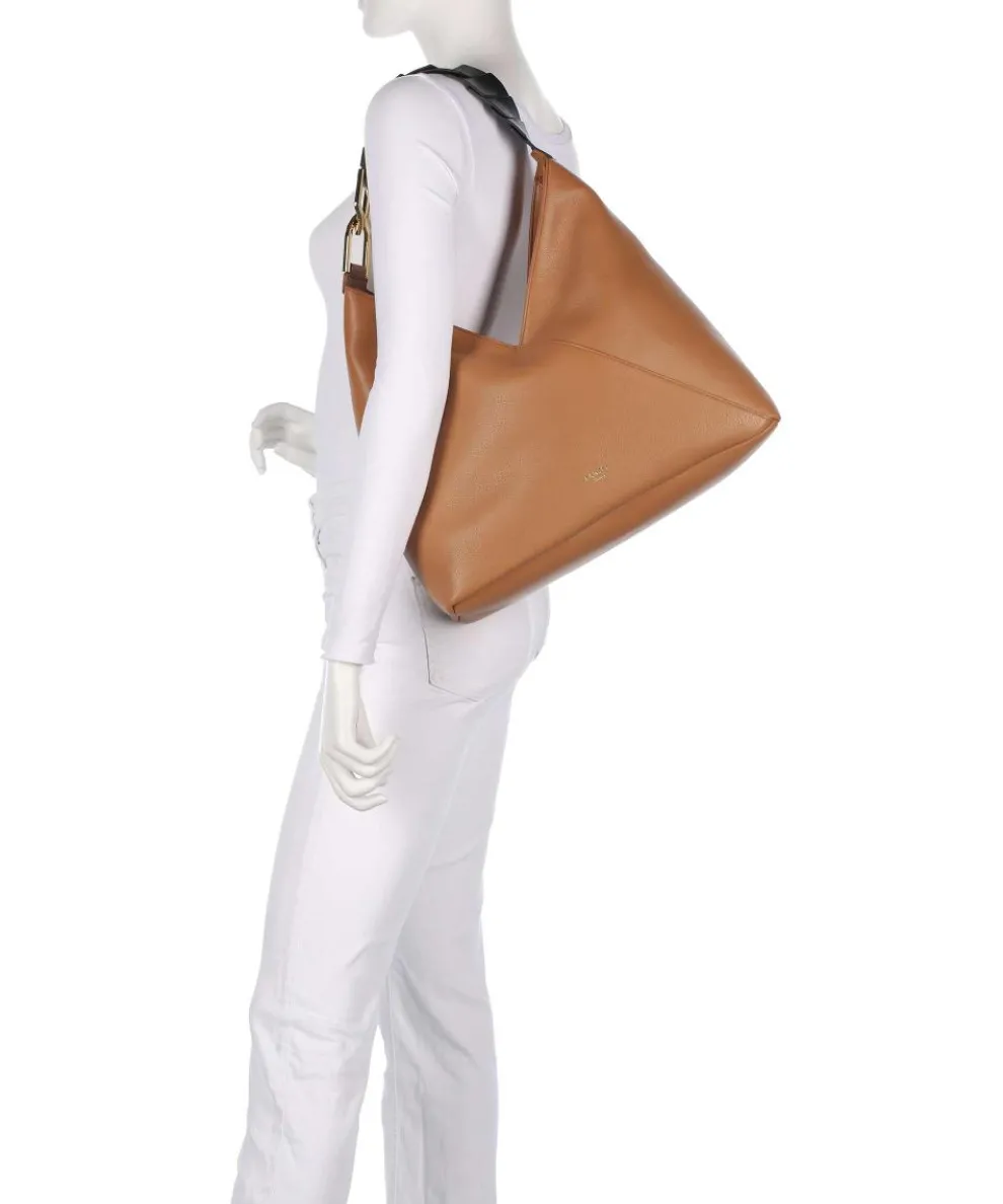 Pagode L Beuteltasche genarbtes Rindsleder braun