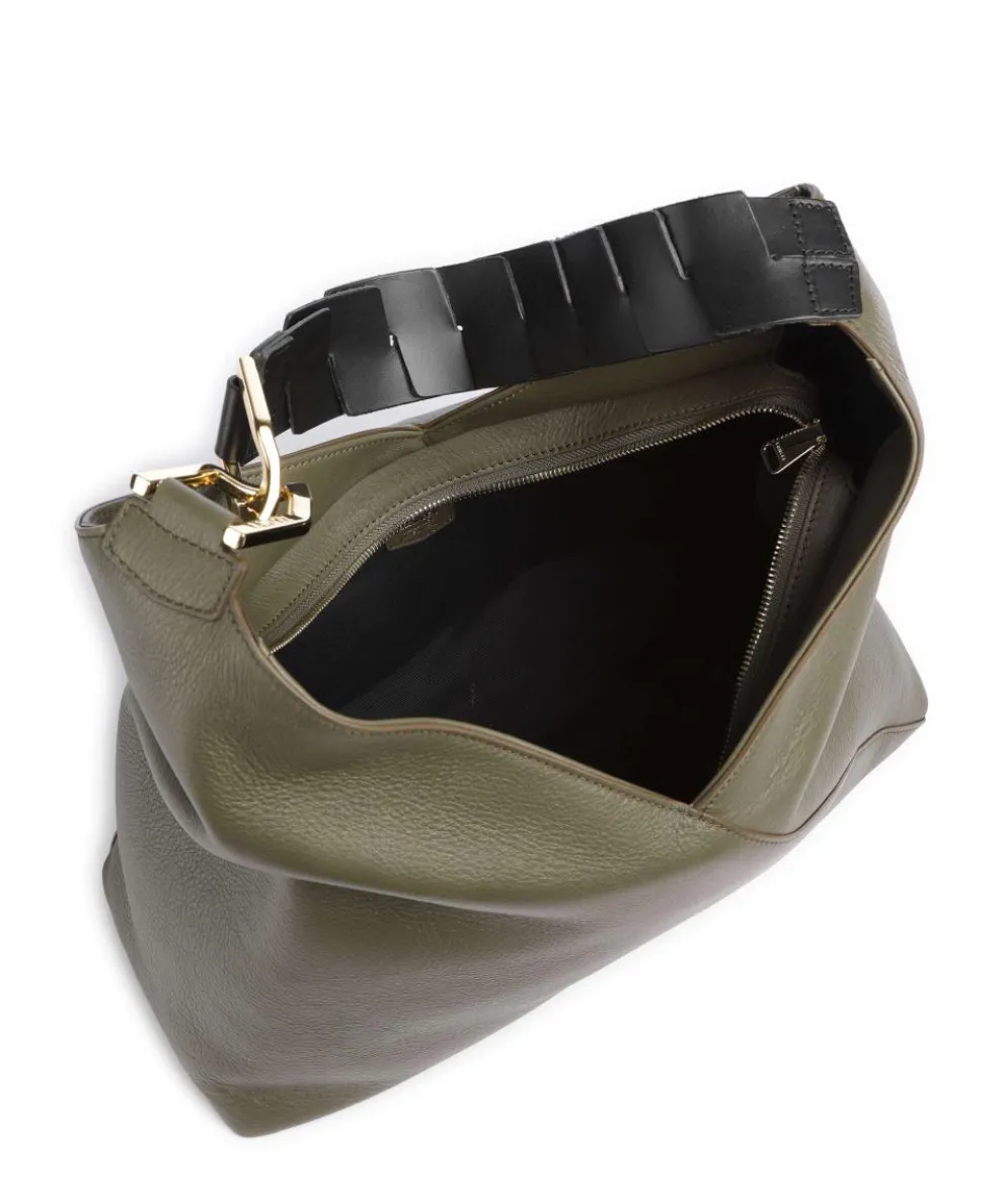 Pagode L Beuteltasche genarbtes Rindsleder khaki