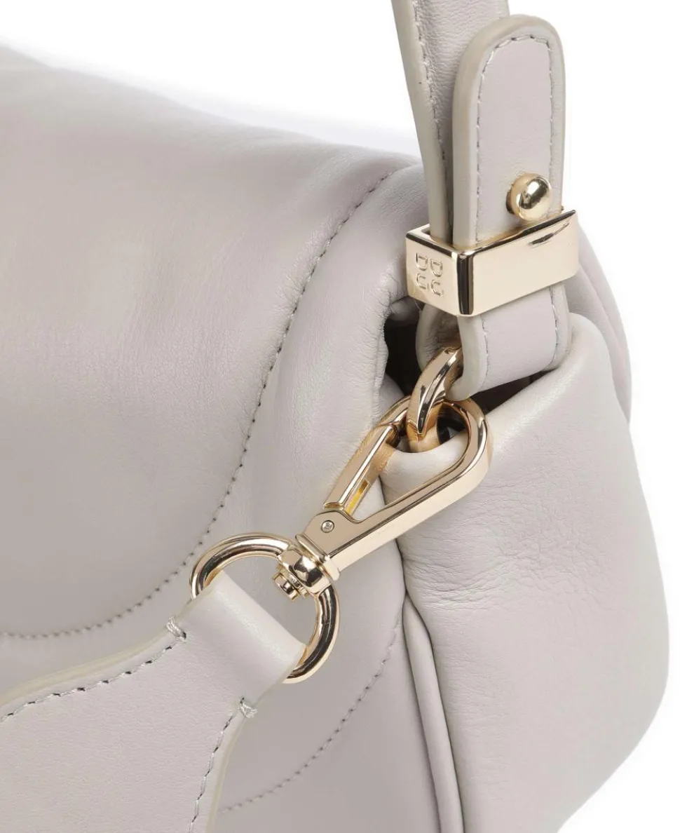 Panarea Schultertasche fein genarbtes Leder hellgrau