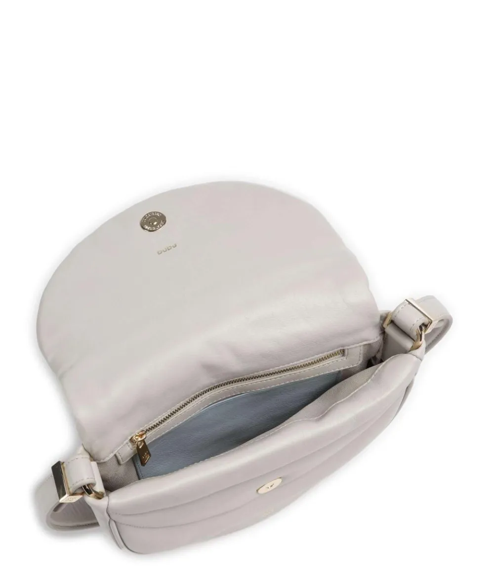 Panarea Schultertasche fein genarbtes Leder hellgrau