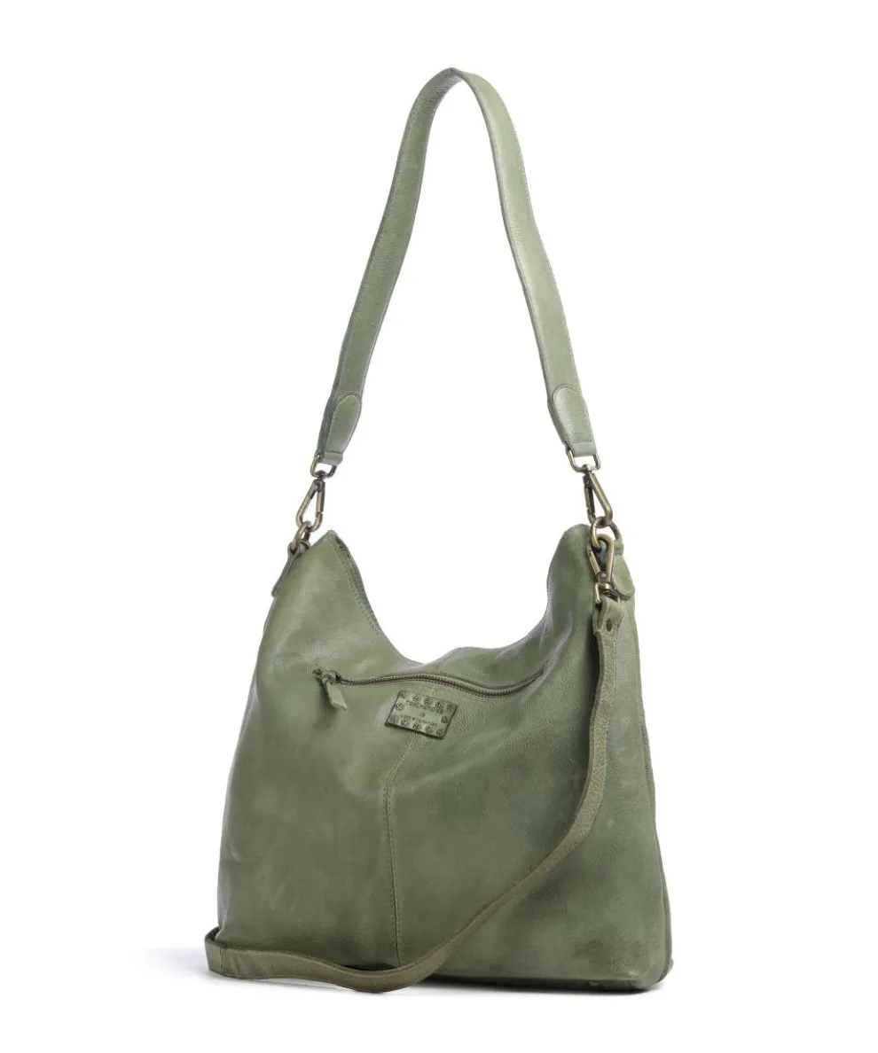 Paoliweg 2 Schultertasche genarbtes Leder grün