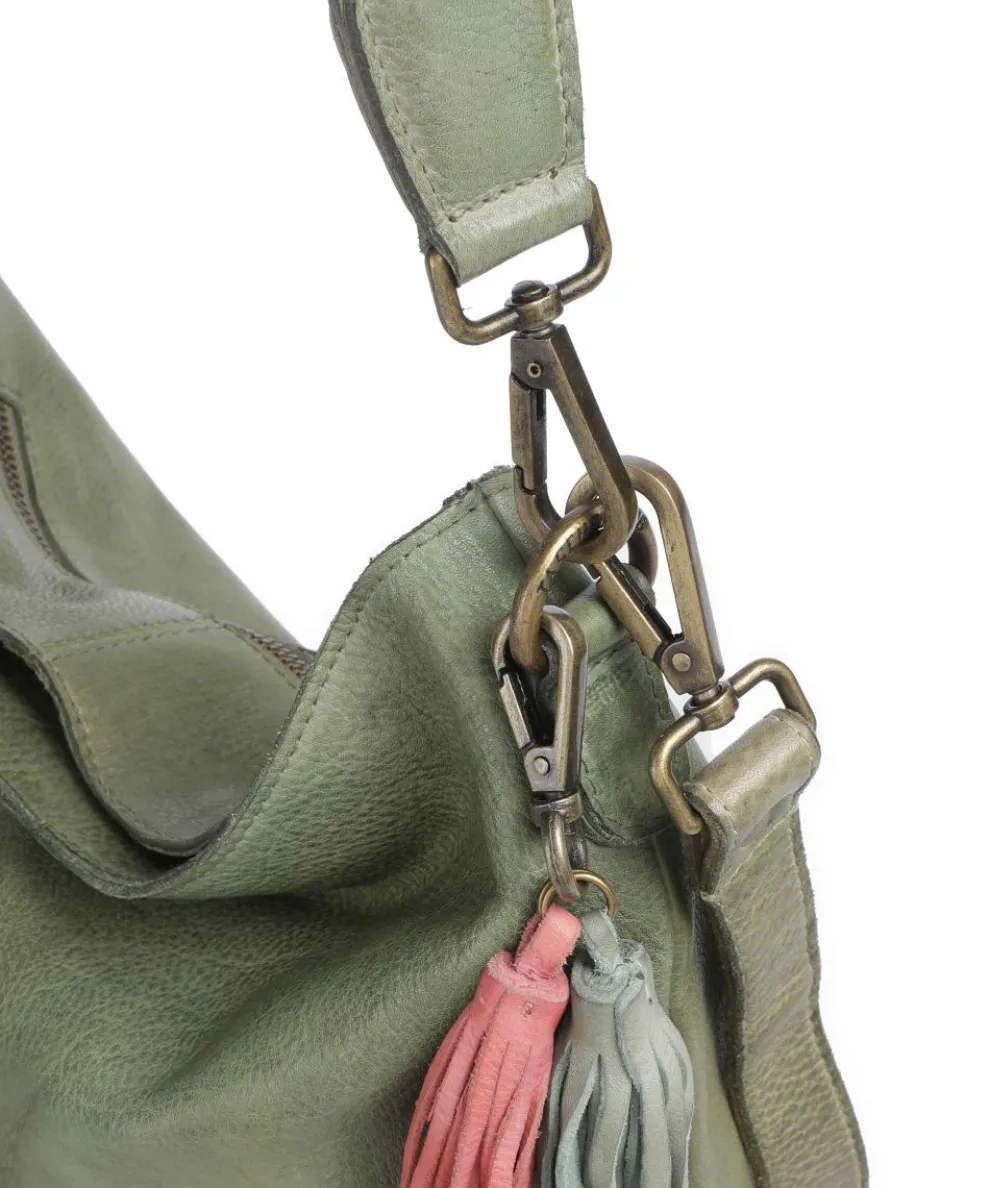 Paoliweg 2 Schultertasche genarbtes Leder grün
