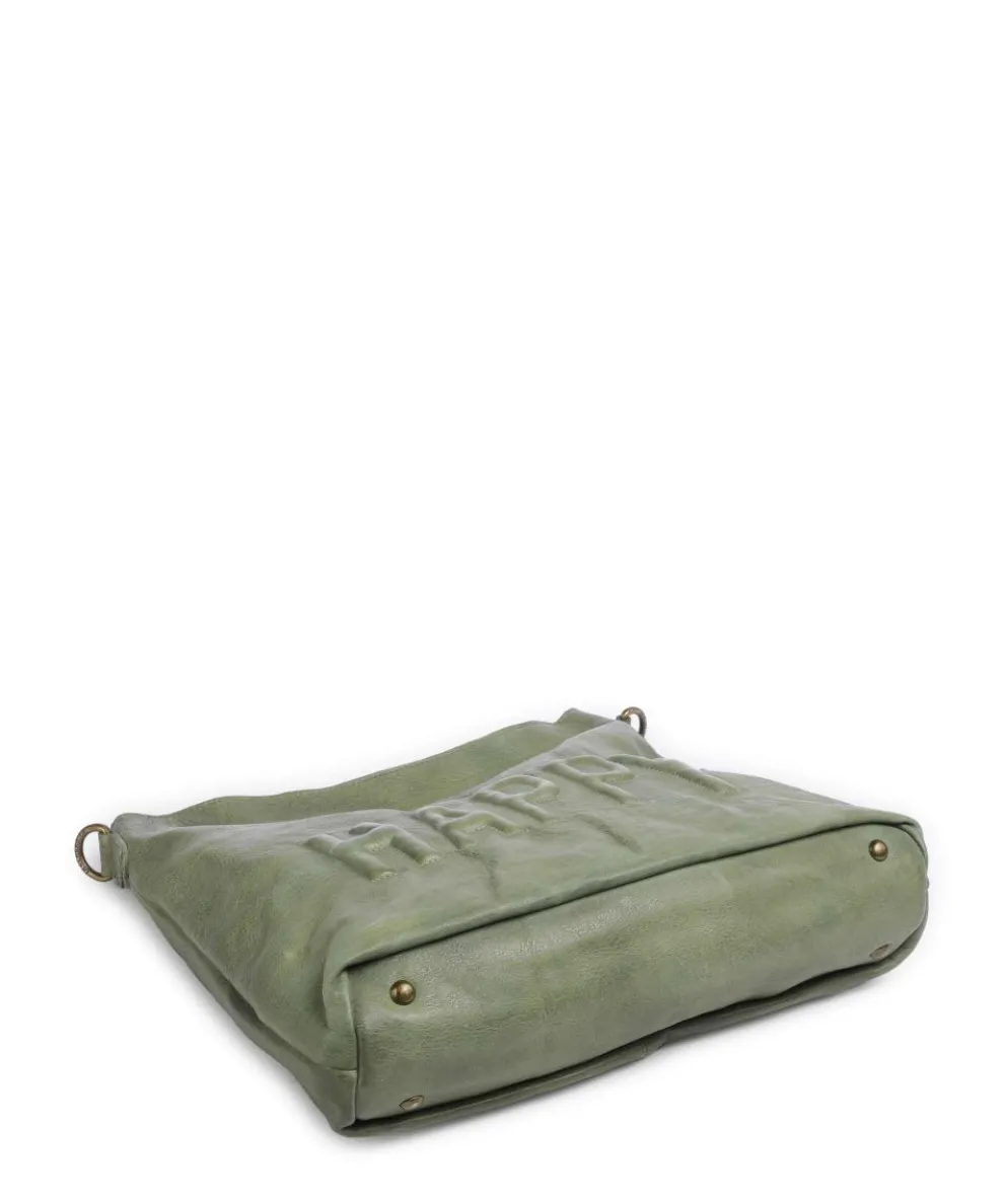 Paoliweg 2 Schultertasche genarbtes Leder grün