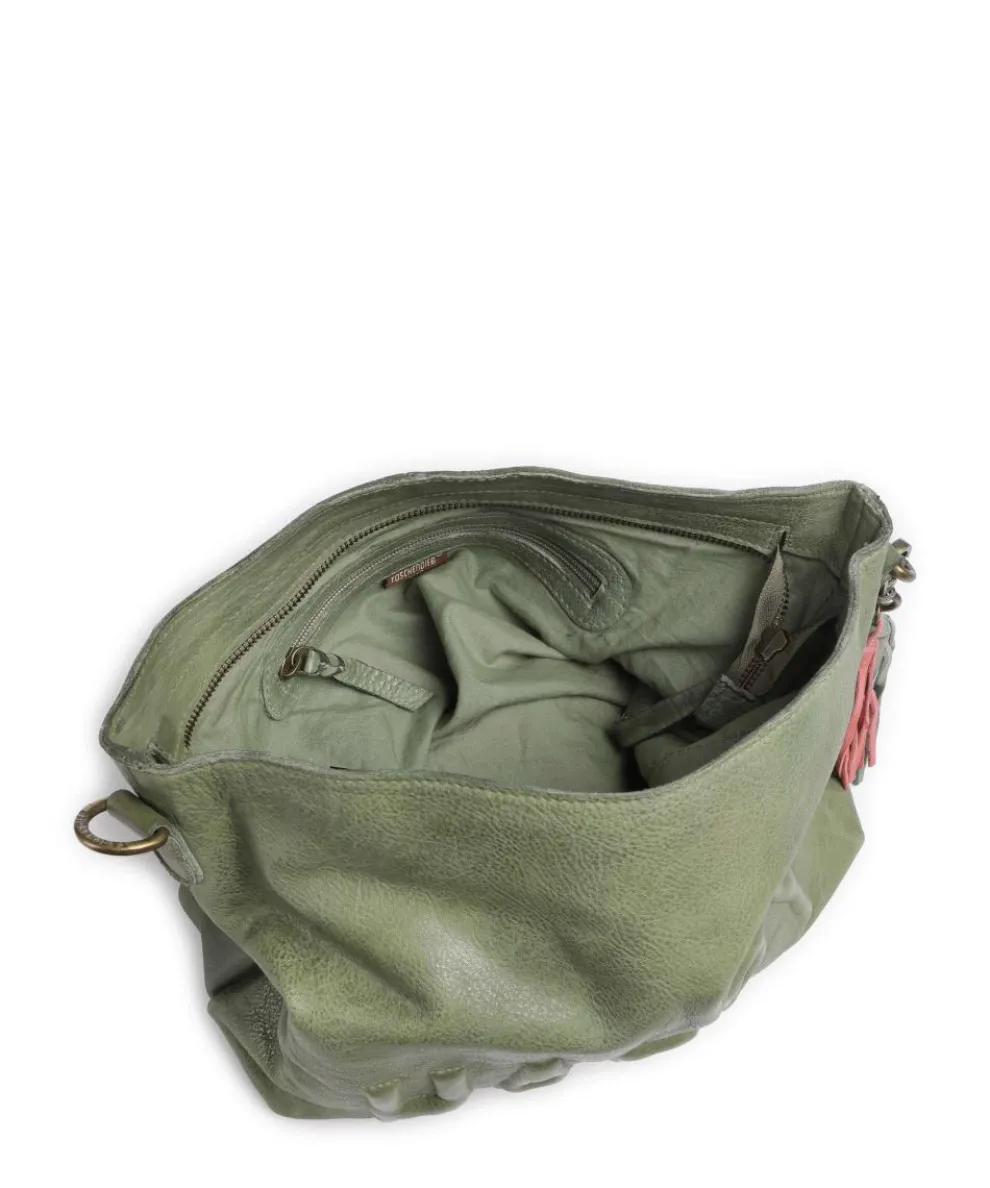 Paoliweg 2 Schultertasche genarbtes Leder grün