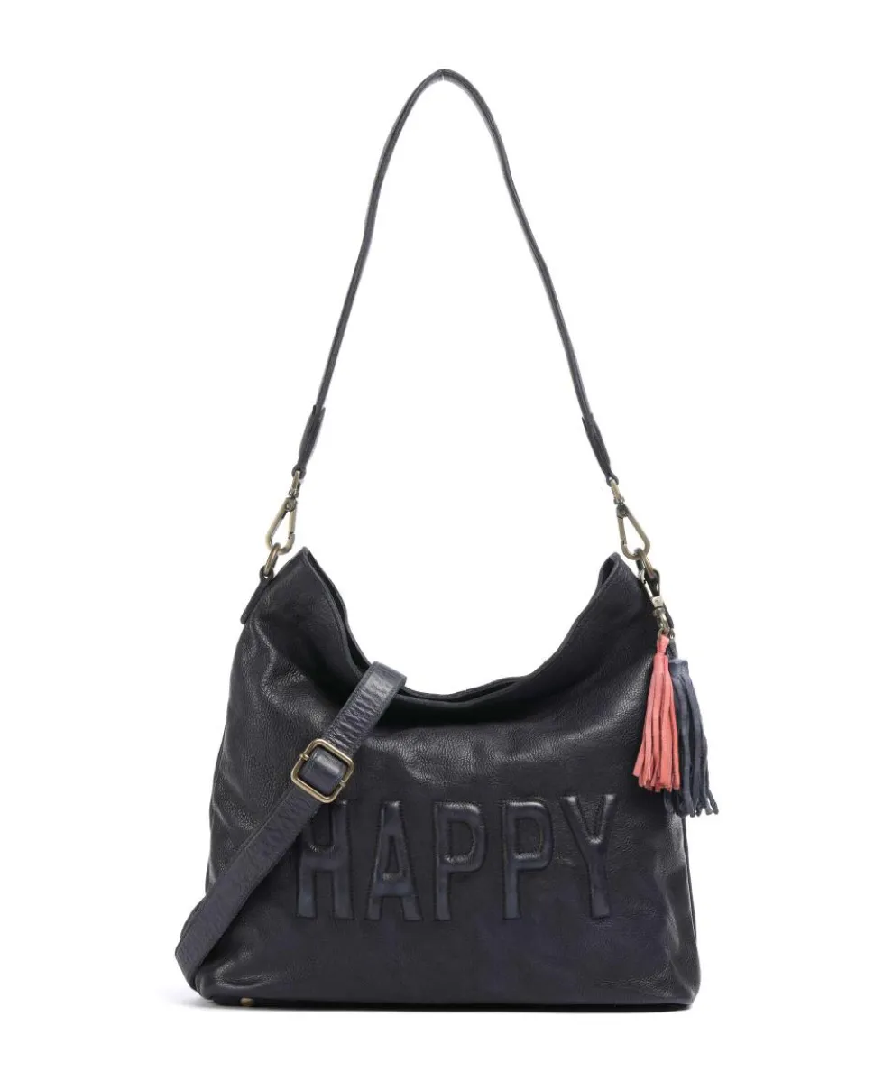 Paoliweg 2 Schultertasche genarbtes Leder navy