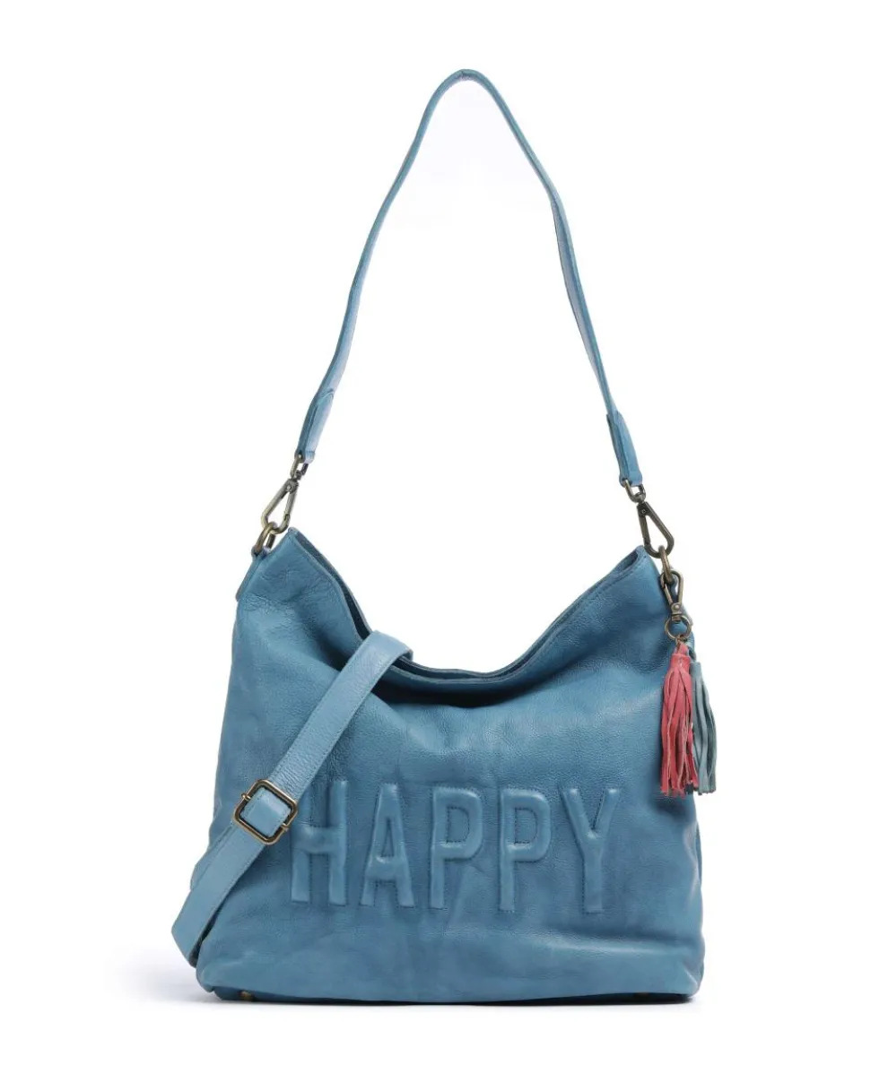 Paoliweg 2 Schultertasche genarbtes Leder blau